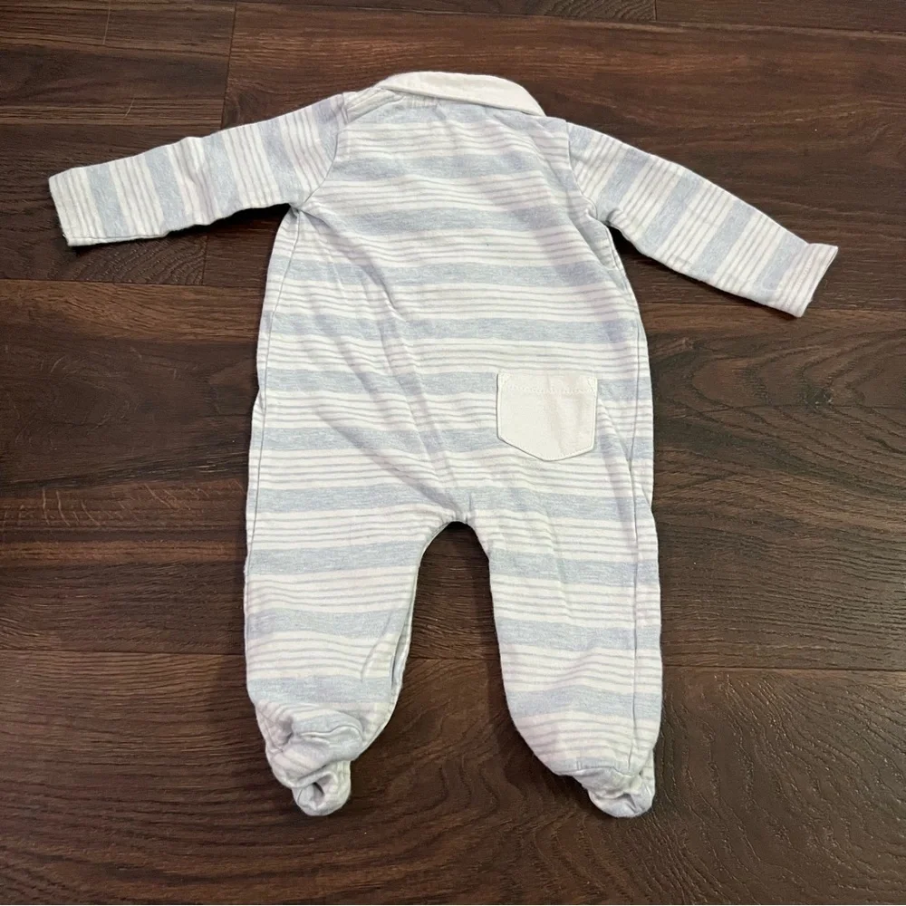 Edgehill Collection Blue and White Striped Footie Newborn